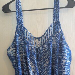 Ashley Stewart Women Blue Sleeveless Asymmetric Cage Front Tank  Plus 18 20